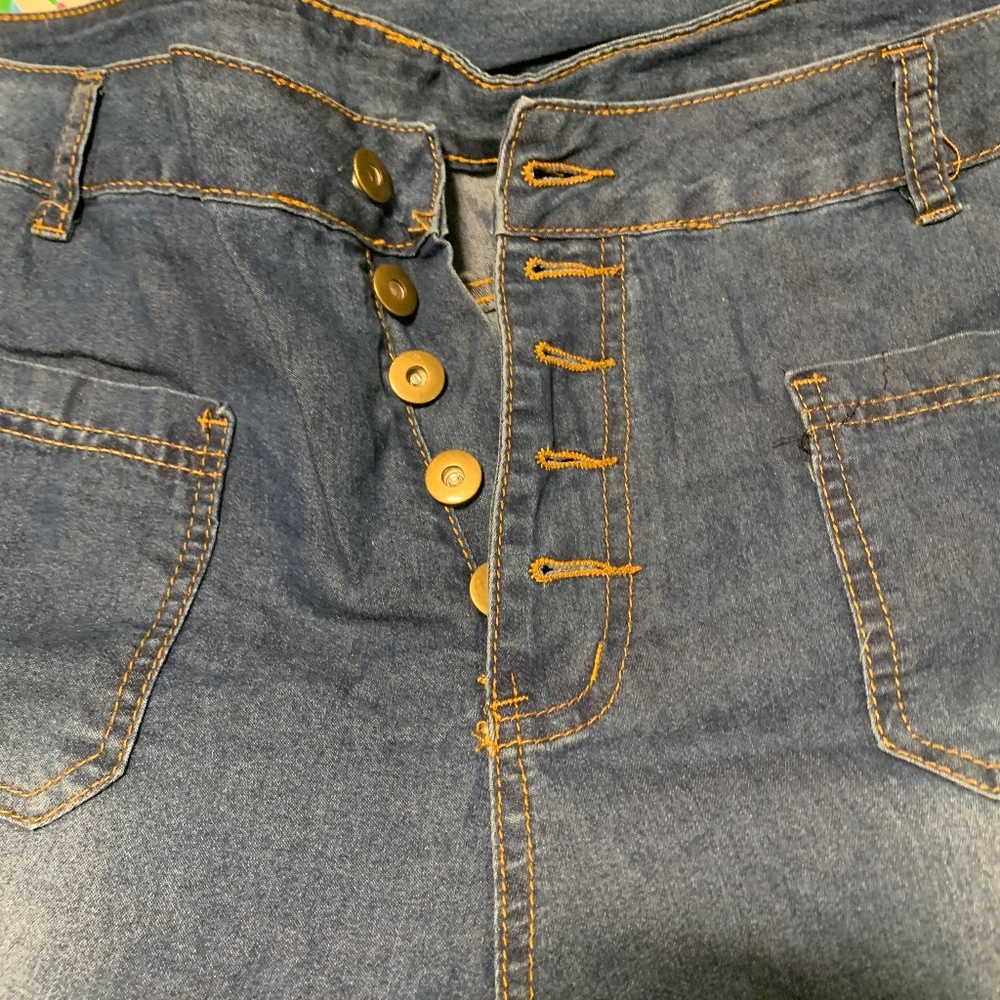 Button front jeans